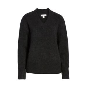 Treasure & Bond Cozy V-Neck Sweater - Charcoal - Medium